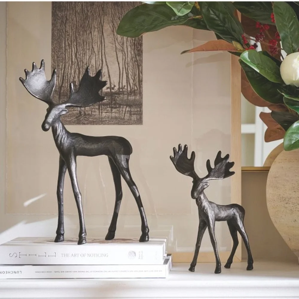 Pottery Barn Bronze Sculptural Small Moose Last One Brand New In Box 🫎